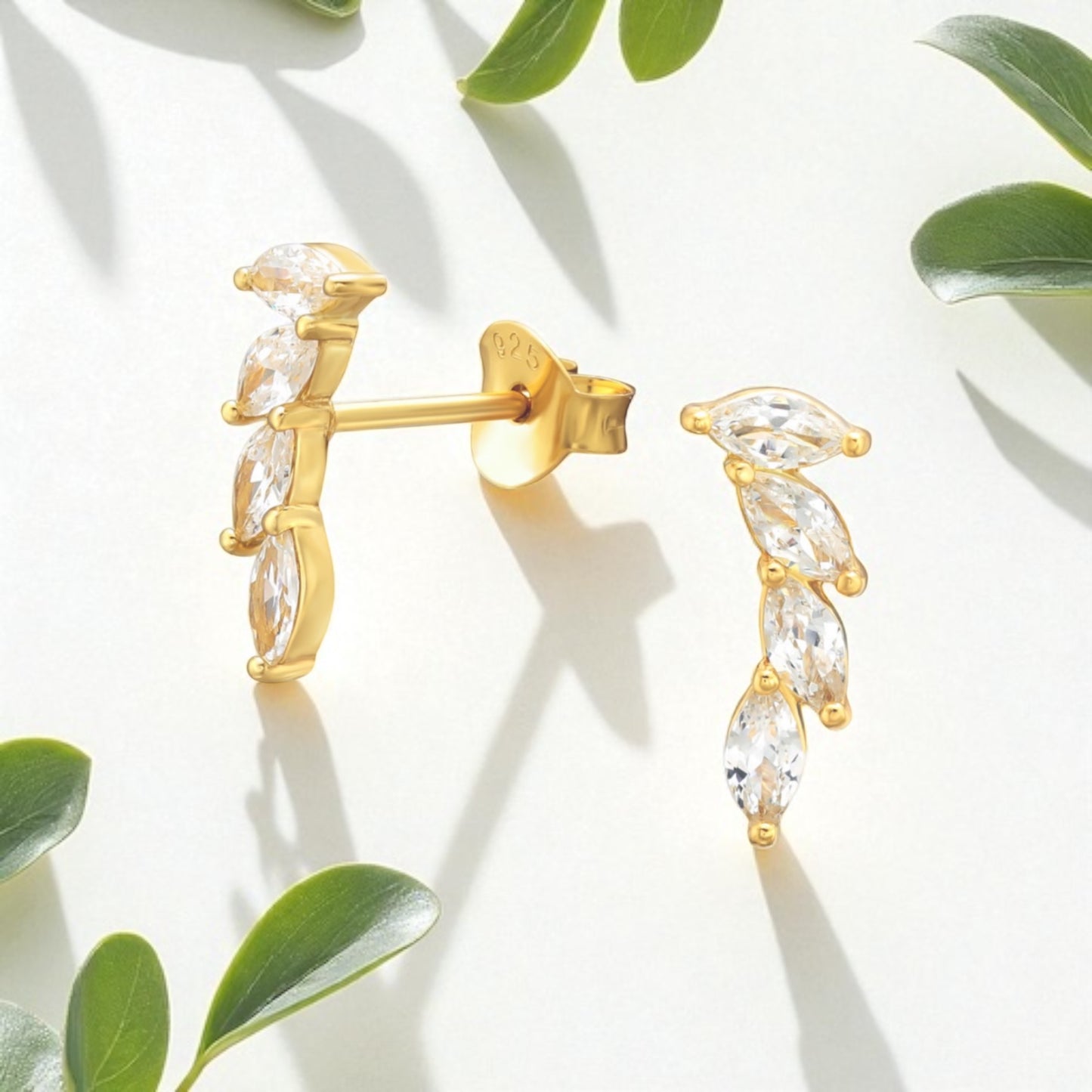 Amy Climber Studs- Gold