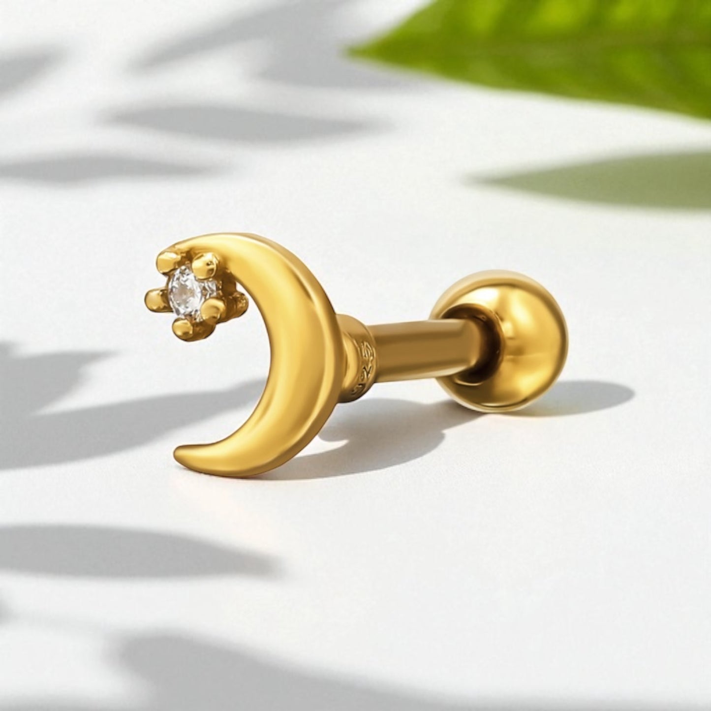Mia Moon Single Stud-Gold