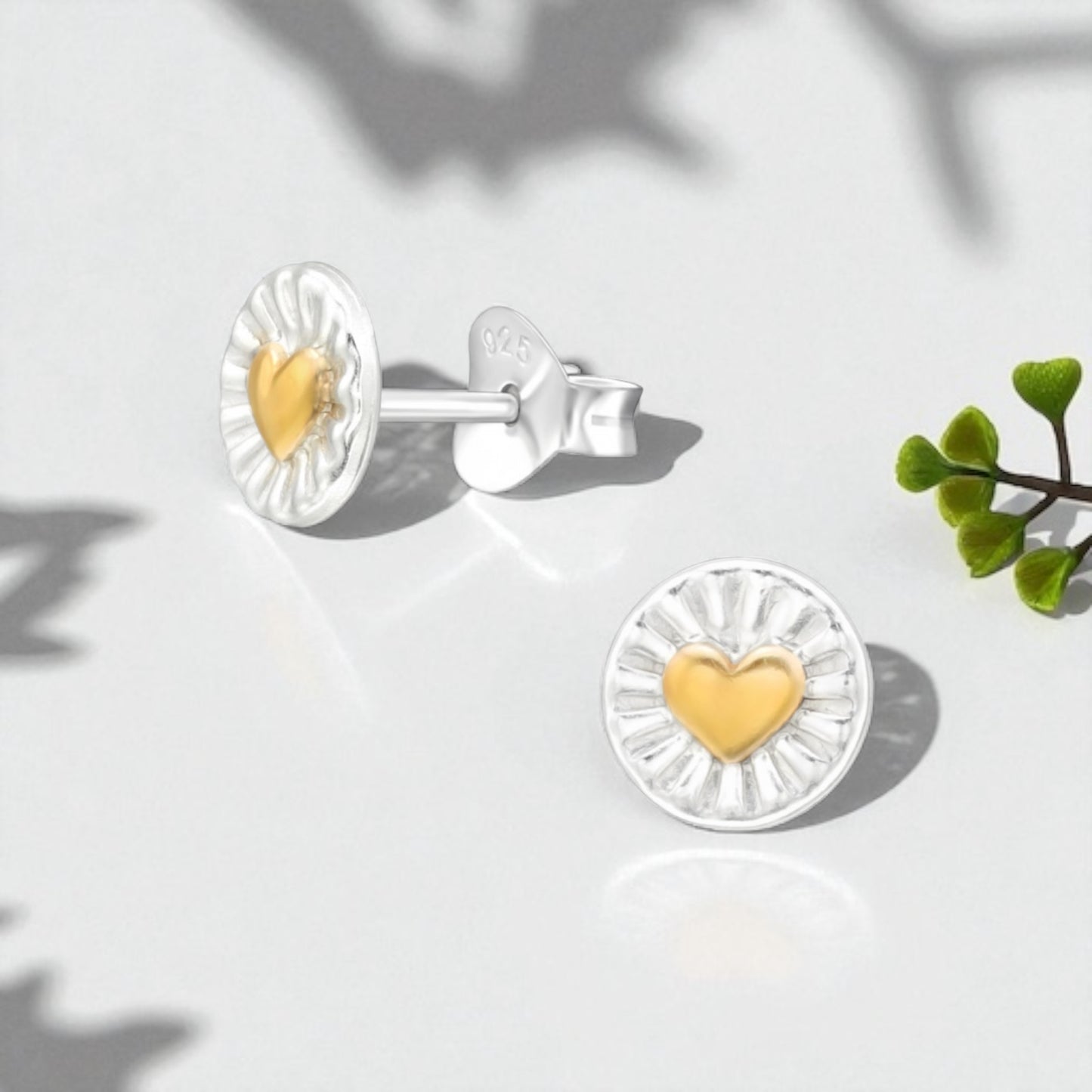 Heart Two Tone Studs