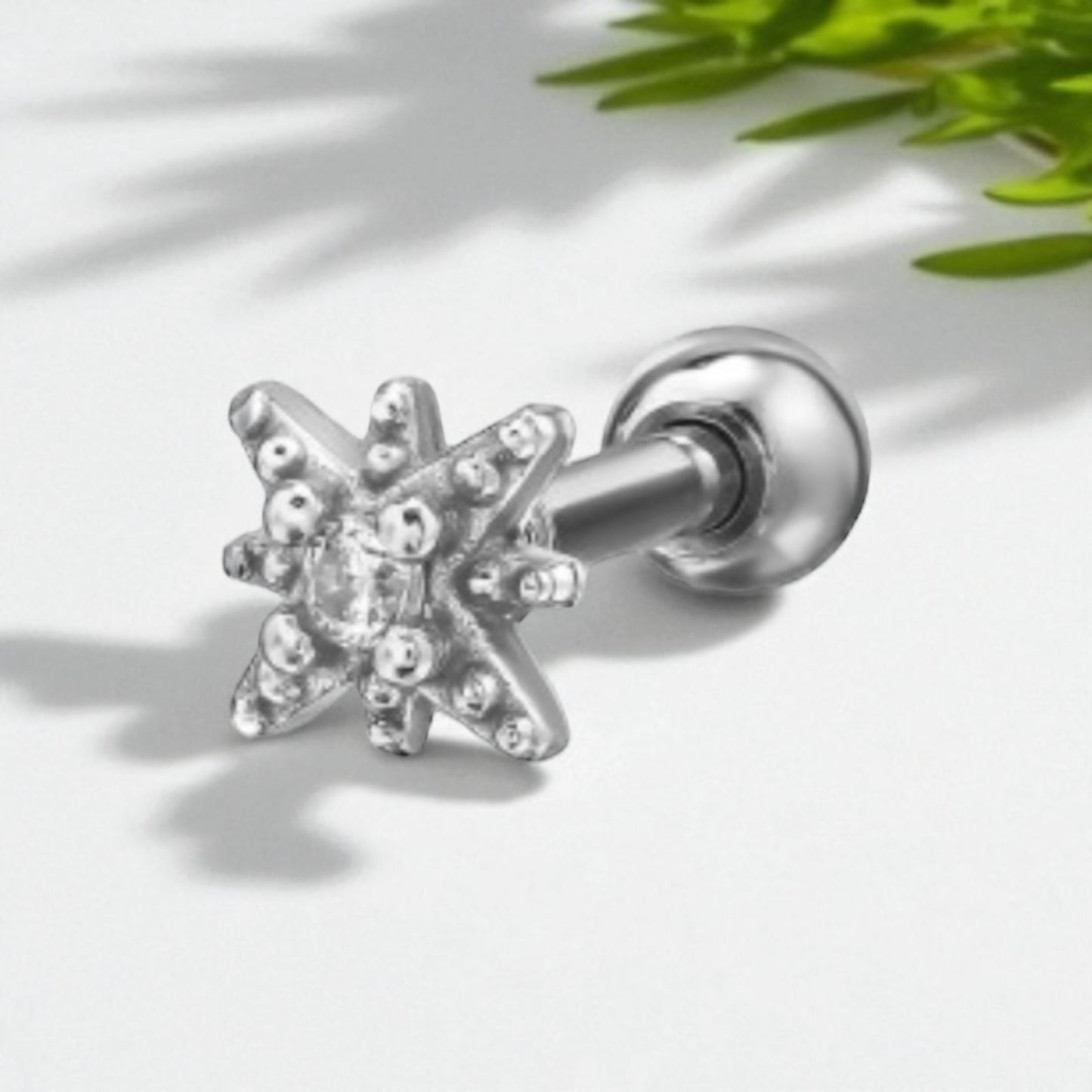 Starburst Single Stud-Silver