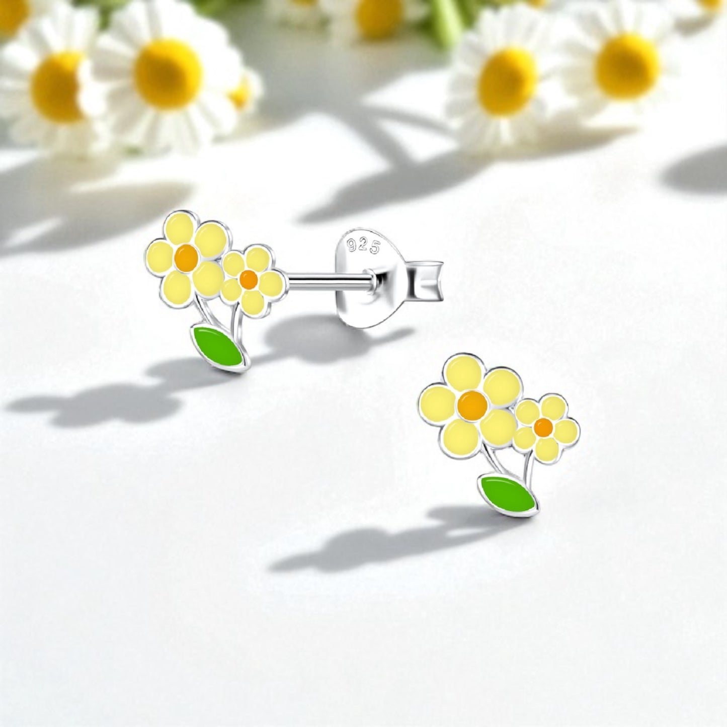 Yellow Flower Studs