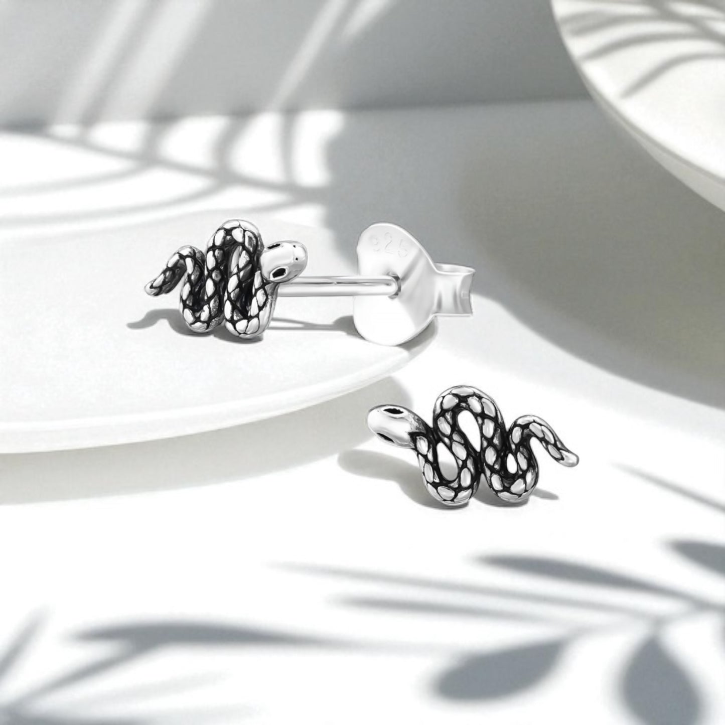 Selina Snake Studs-Silver