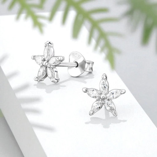 Floral Studs- Silver