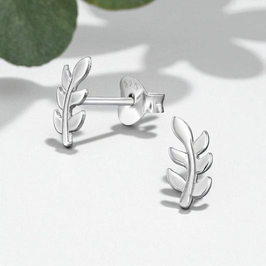 Lisa Leaf Studs-Silver