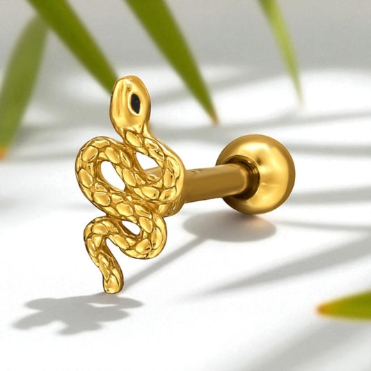 Selina Snake Single Stud-Gold