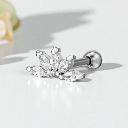 Flower Single Stud-Silver