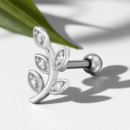 Leaf Single Stud-Silver
