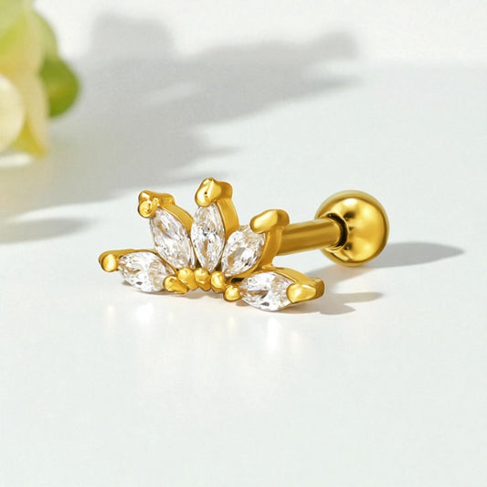 Flower Single Studs-Gold