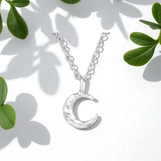 Myla Textured Moon Necklace