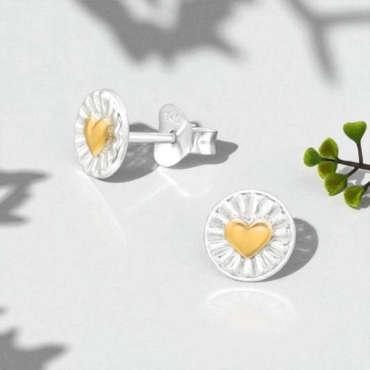 Heart Two Tone Studs