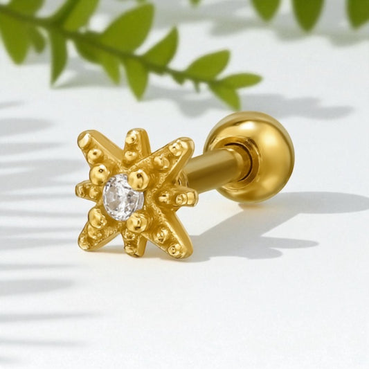 Starburst Single Stud- Gold