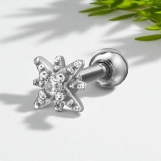 Starburst Single Stud-Silver