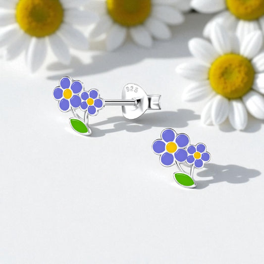 Purple Flower Studs