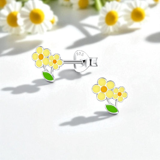 Yellow Flower Studs