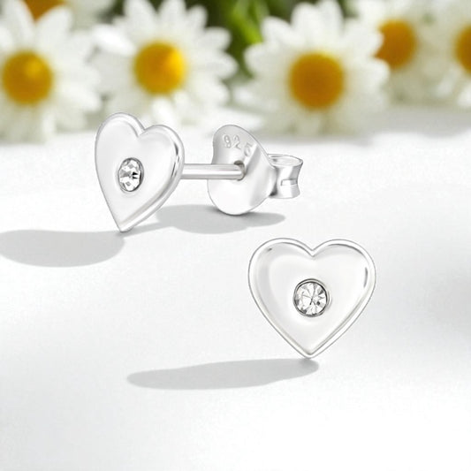 Crystal Heart Studs
