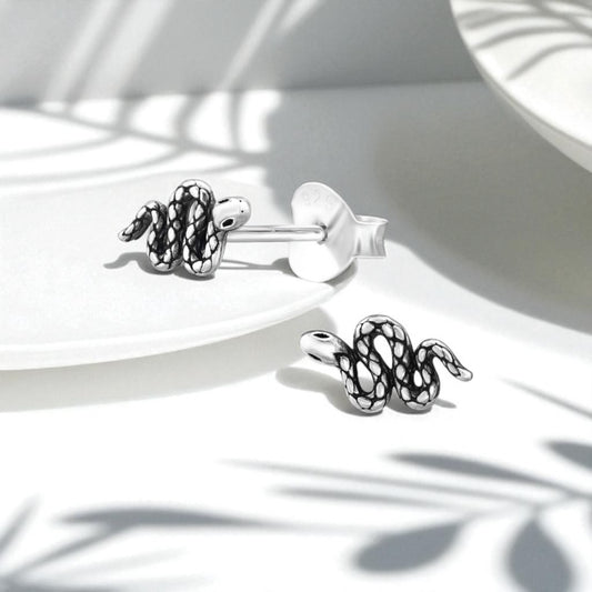 Selina Snake Studs-Silver