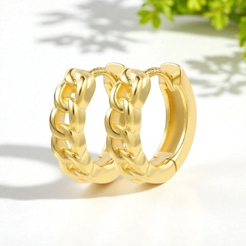Chunky Chain Huggies-Gold